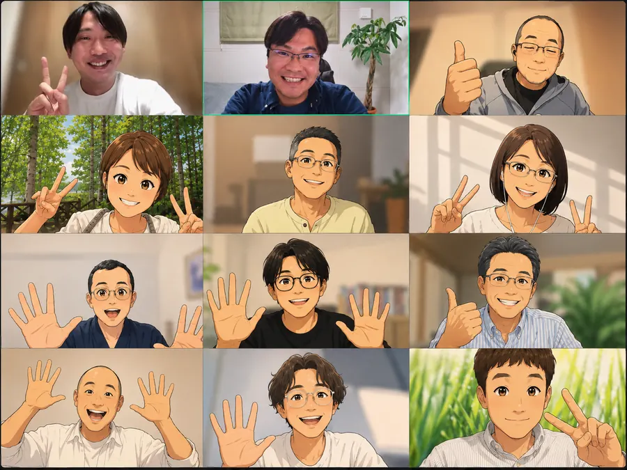 オンラインで対話する講座の様子
